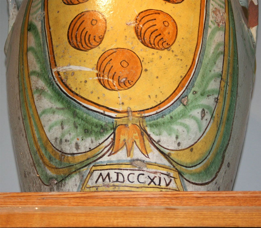 Italian Majolica Olive Oil Storage Jar 1