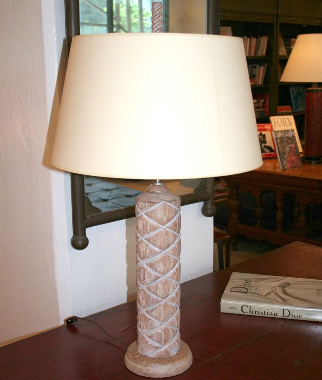 1940'S WHITE WASHED TABLE LAMP