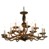 18 Arm Grey Glass Chandelier