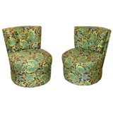Pair of Armless Paisley Chairs