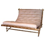 Used Brass Faux Bamboo Lounge