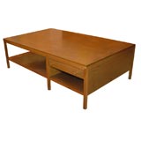 Large Paul Mccobb Leather Top Cocktail Table