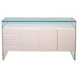 MILO BAUGHMAN WHITE LACQUERED CABINET