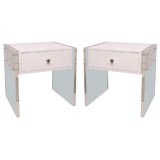 MILO BAUGHMAN STYLE WHITE LACQUERED CABINET