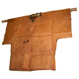 Rare Japanese Paper Raincoat on Bamboo Pole, 1840-