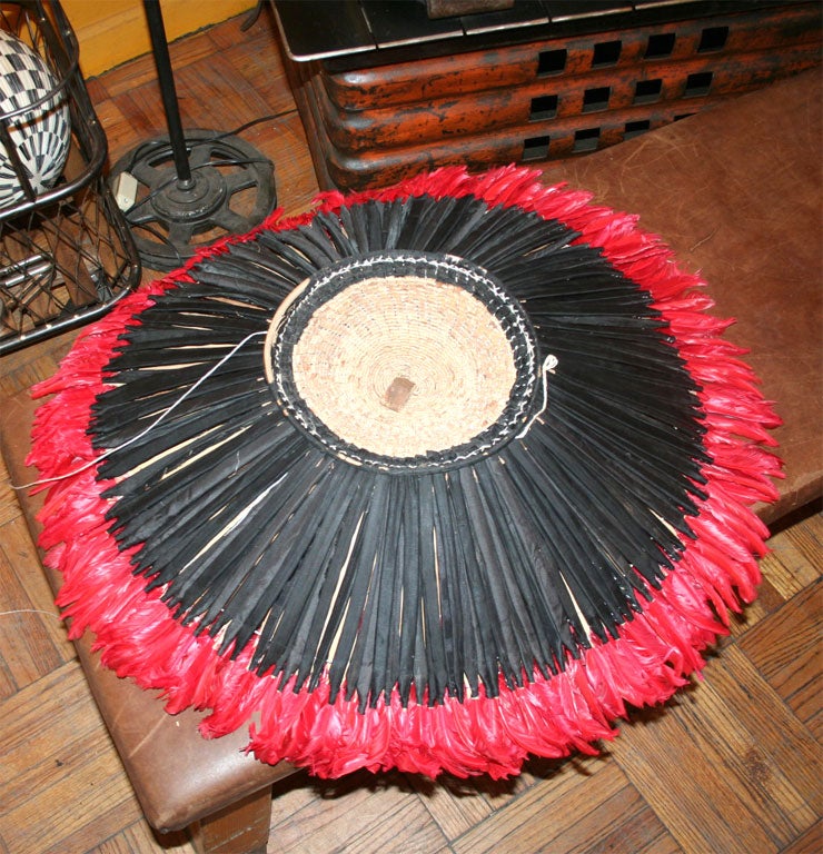 Cameroon Feathered Hat (Red) 1