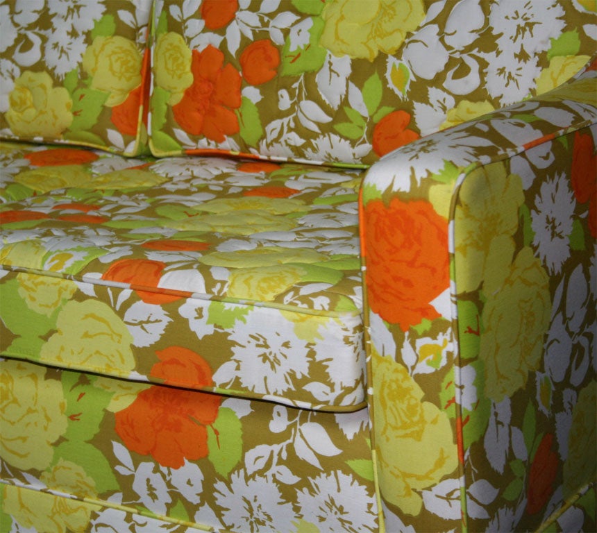 orange floral couch