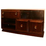 Mahogany Bar / Sideboard with Red Interior and Brass Hardware