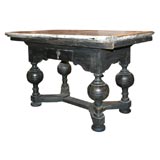A Flemish Baroque ebonized center table