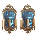Pair of Mirrored Gilt Sconces