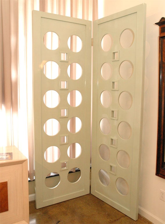 Pair of Doors from the home of Adrian and Janet Gaynor,Belair,CA, designed by Tony Duquette mounted as a Screen. Adrian  remodeled the 1920s Spanish with the help of Friends Tony Duquette and Billy Haines into a Belair Moderne Estate.  Photos 7 and