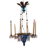 French Charles X  Opaline and Crystal Chandelier