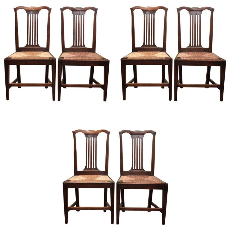 Set of Six English Chippendale Style Chairs