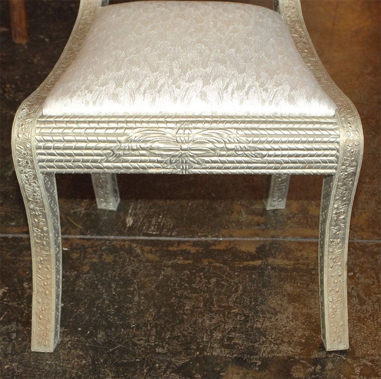 20th Century Pair of Anglo Indian Metal Clad Regency Style Chairs