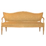 Stylized Creme Peinte and Giltwood Settee