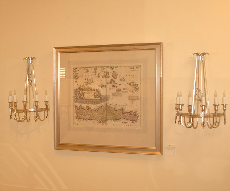 Pair of Silver Leaf "Greek-Key" Appliques