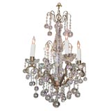 Crystal and Crystal Ball 4-Lite Chandelier