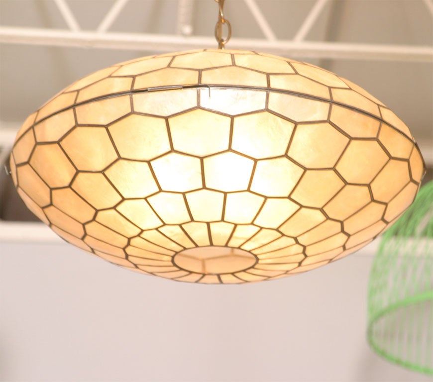Great orb-shaped capiz shell hanging lamp form the 60's...what more to say?