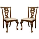 PAIR of Chippendale-design Mahogany Chairs, c. 1870