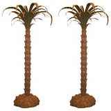 A pair of French wall mounted palm trees
