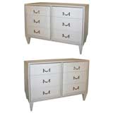 Pair of White Lacquered Commodes by the Charak Modern Company