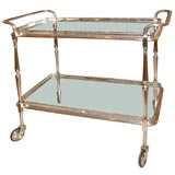 Silver-plated two-tier serving trolley