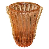 Vintage Ercole Barovier Fluted Vase with Controlled Bubble and 22kt Gold