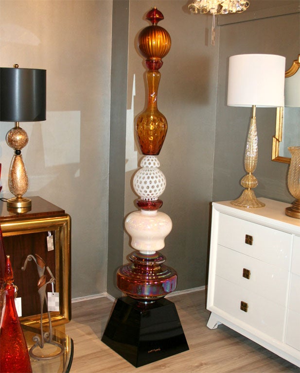Fantastic sculpture composed of vintage Venetian Glass from the 30's - 60's. Signed Corbett Reynolds on base.
