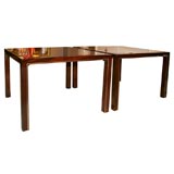 Pair of Dunbar Mahogany Sidetables with Brass Pinstripe Inlay