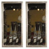 Pair of silver 1930s mirrors