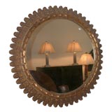 Carved Wooden Mirror in "Prince of Wales Feather" Pattern