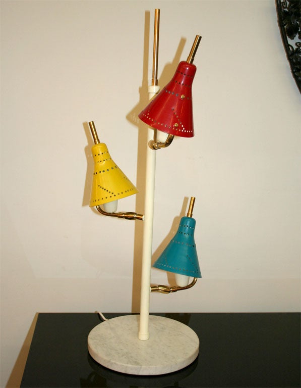 Stilnovo Three-Arm Table Lamp Made in Milan