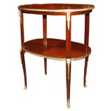 French Transitional Oval Two Tier Table, Signed G. Durand