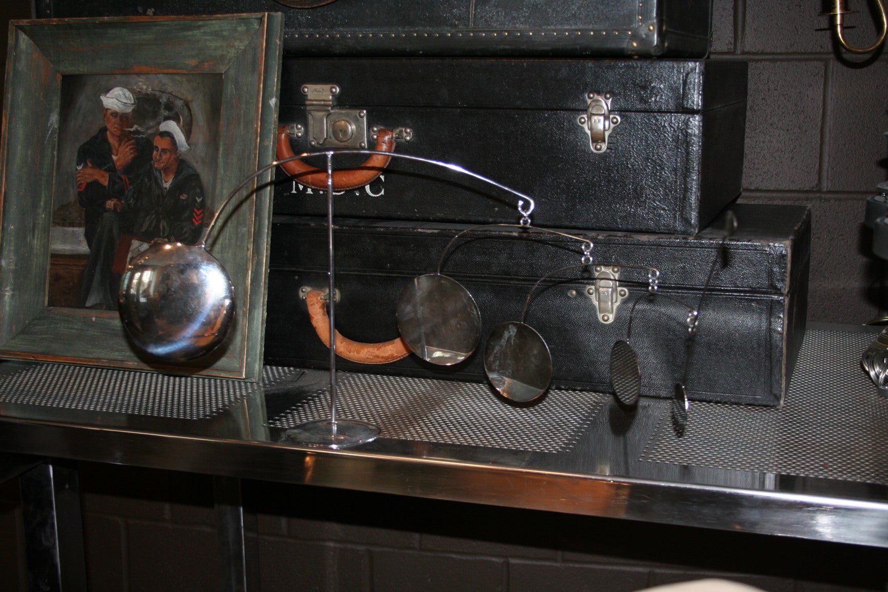 Another great example of one of the whimsical, yet refined mobiles of the great sculptor Francois Colette.