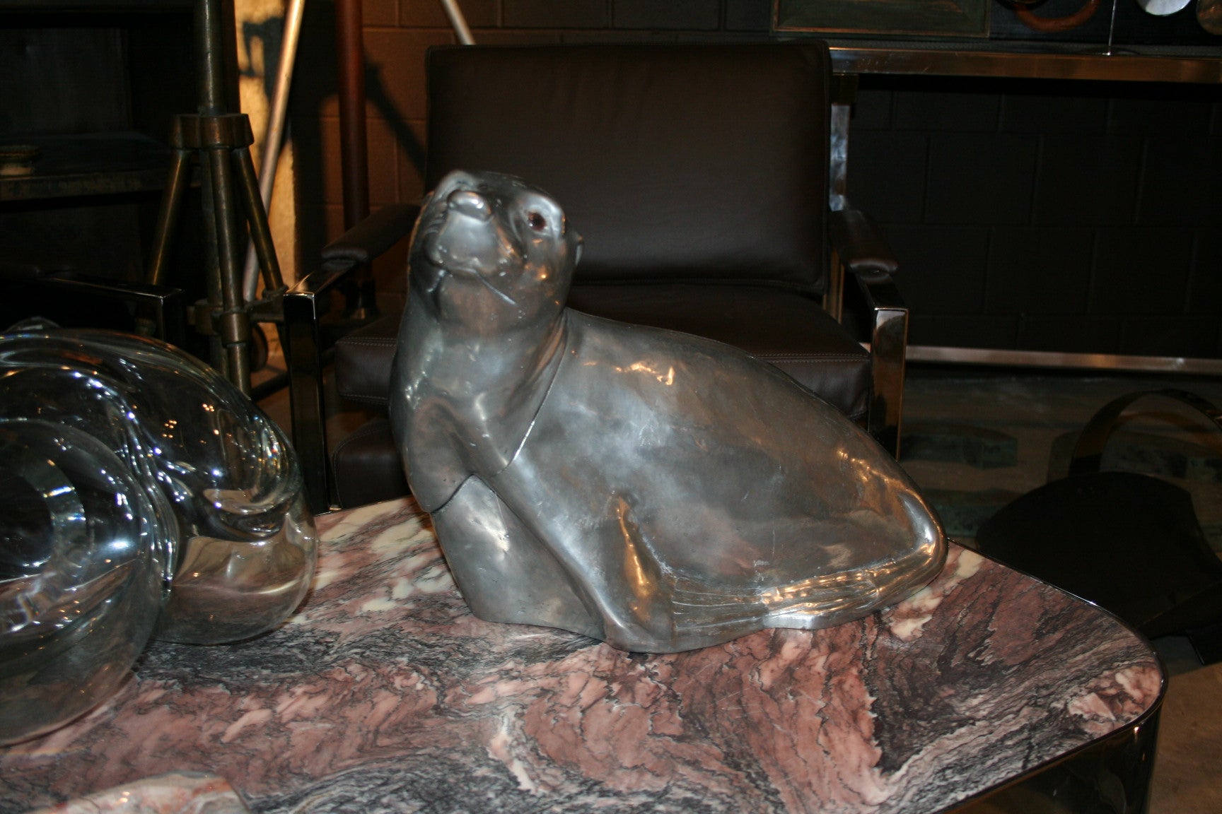 1930's English Polished Pewter Ice Bucket