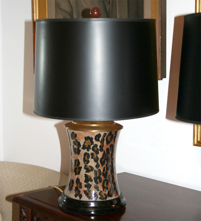 leopard glass lamp