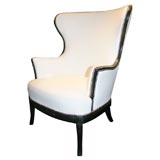 White Leather Fireside Chair