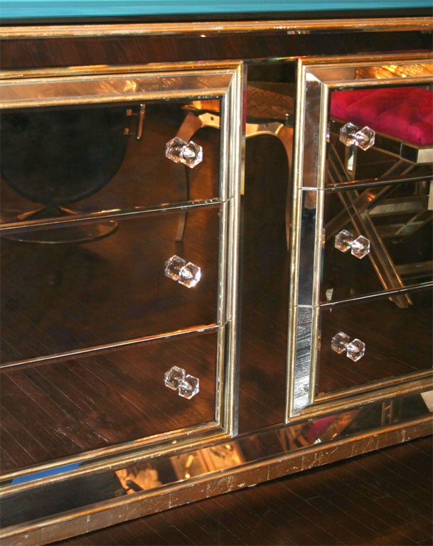gold mirrored dresser