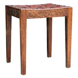 Antique Cotswold School Woven Leather Stool