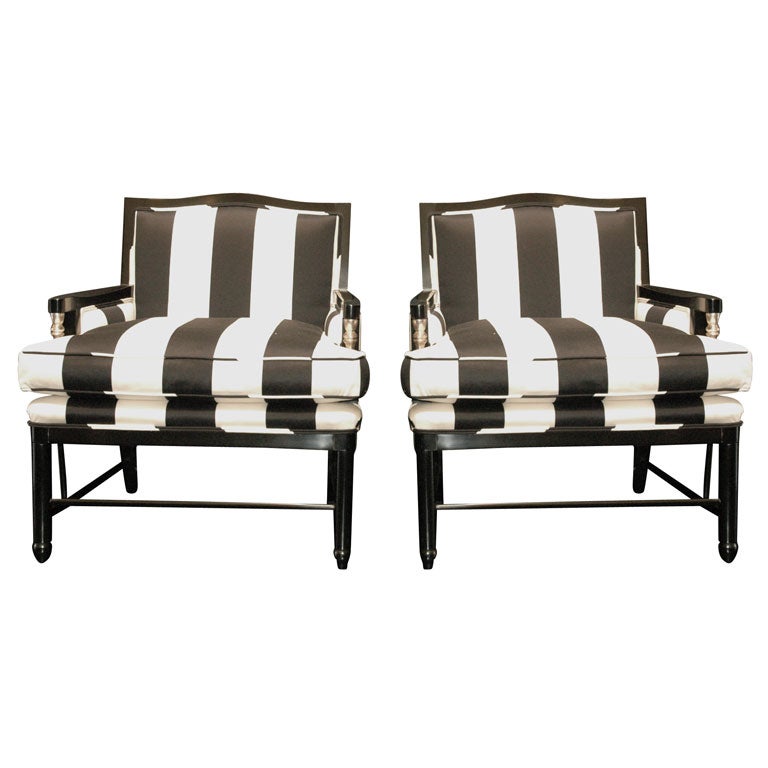 Pair of Deco Modernist Bergere Chairs