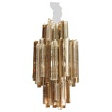 Murano two toned glass chandelier by Venini