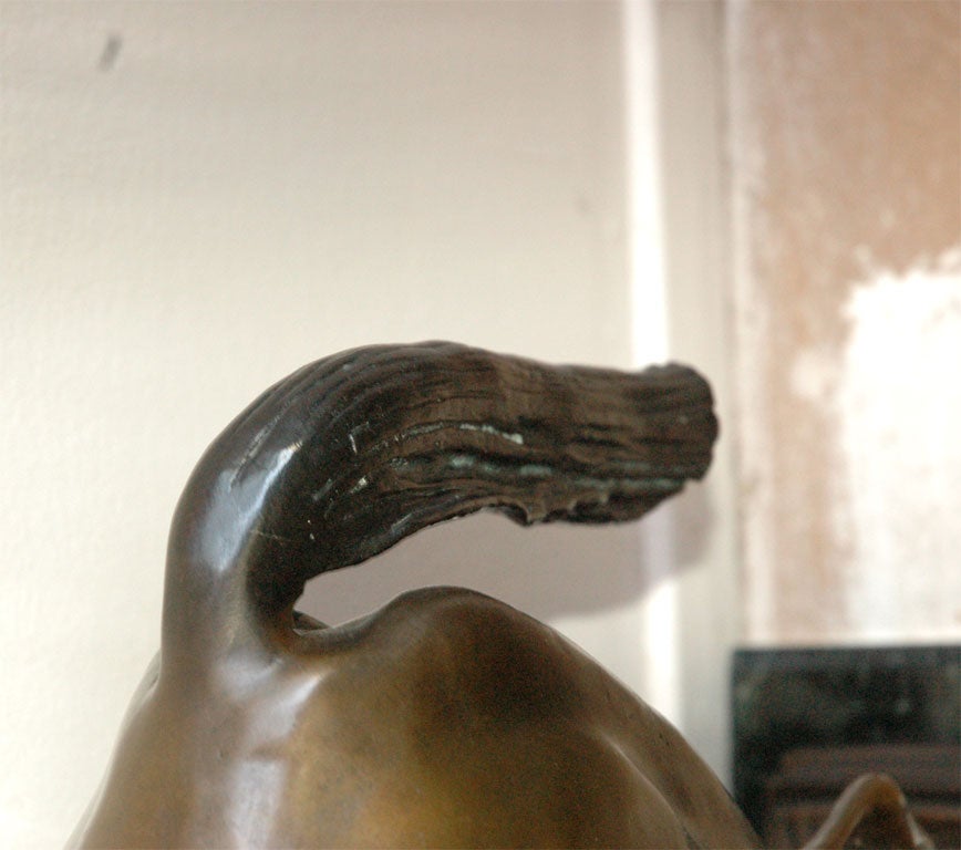 Bronze horse and jockey statue, signed E. Bonheur 2