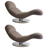 PAIR OF MILO BAUGHMAN CHAISE LOUNGE
