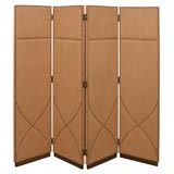 Four Panels Suede Covered Italian Screen