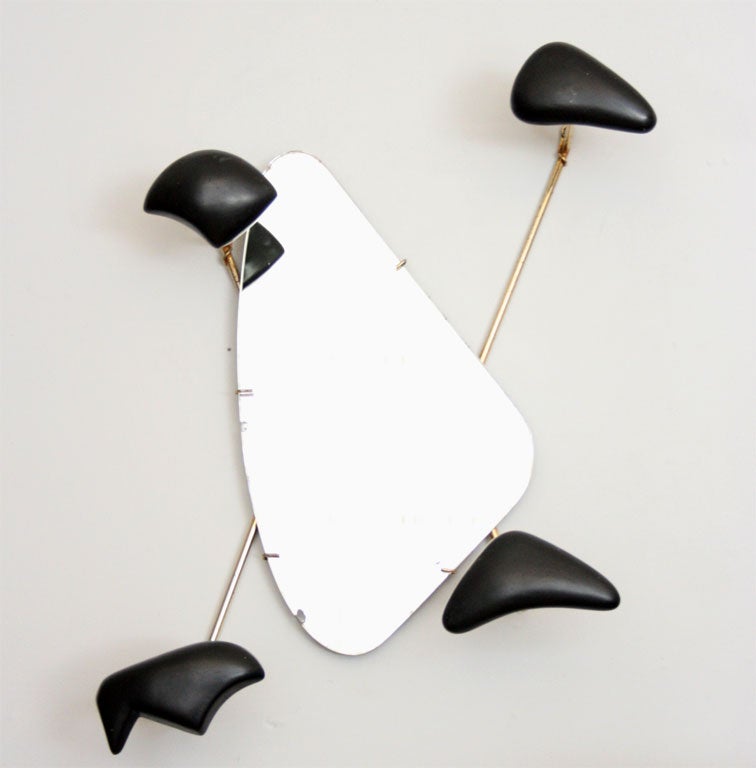 Mirrored Hat Tree with Ceramic Forms