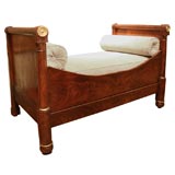 Antique Small Empire Mahogany Daybed