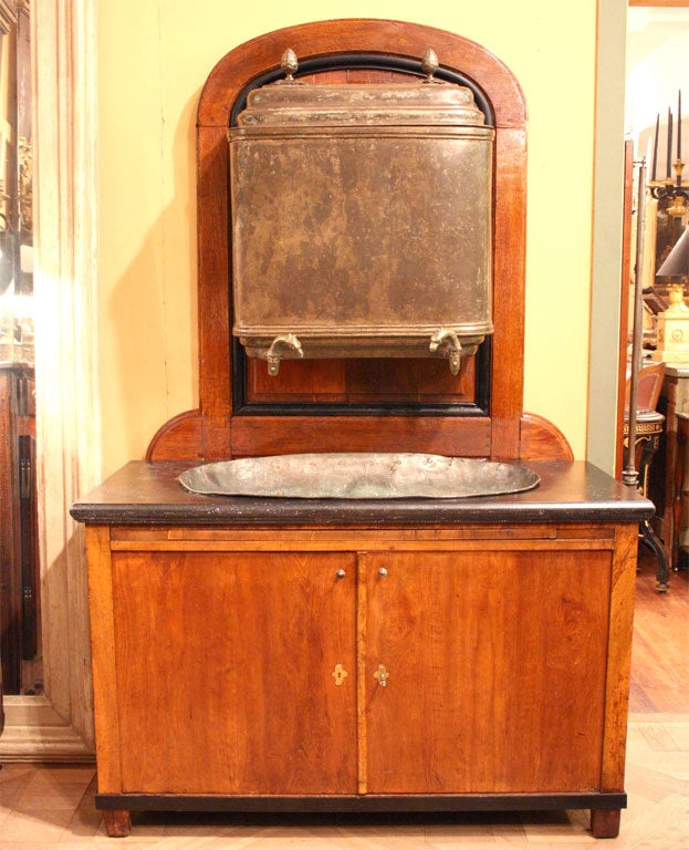 Rare Large French Brass Lavabo and Stand