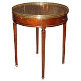 LouisXVI Style Brass Mounted Marbletop Mahogany Bouillotte Table