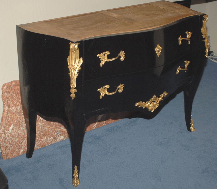 Fine Durand et Fils Louis XV Style Ebonized Gilt Bronze Commode