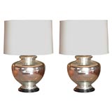 1940s Pair of Mercury Glass Lamps